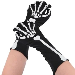 2025 2 Par Halloween Benhandskar Cosplay Dödskalle Skelett Benhandskar Skräck Halloweenfest Cosplay Handskar Ornament Svart> Tillbehör