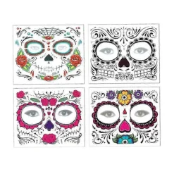 2025 4 ST Halloween Ansiktsdekaler Långvariga Vattentäta Temporära Tatueringar Dekorativa Dekaler_OF> Smink