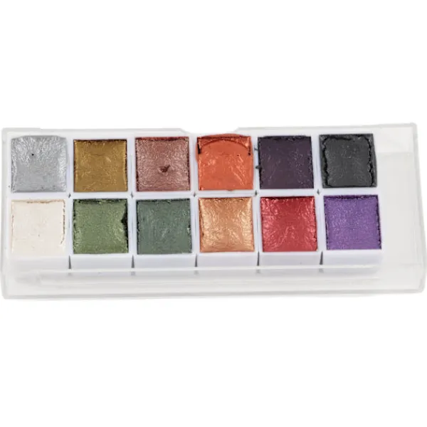 12 Akvarellfärger Set Retro Metall Portabel Hög Pigment Konstmaterial för Studenter Vuxna Konstnärer> Smink