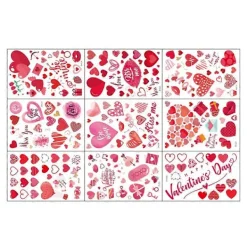9 Ark Alla Hjärtans Dag Fönsterglas Dekaler Kärlekstema Glasdekaler Heminredning> Smink