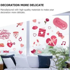 9 Ark Alla Hjärtans Dag Fönsterglas Dekaler Kärlekstema Glasdekaler Heminredning><noscript><img width=