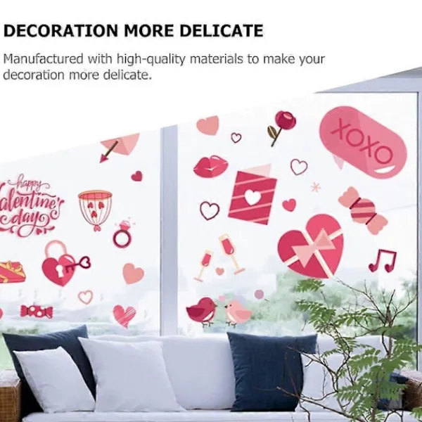 9 Ark Alla Hjärtans Dag Fönsterglas Dekaler Kärlekstema Glasdekaler Heminredning> Smink