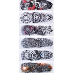 6 ark Full Sleeve Temporära Tatueringar Klistermärken Vattentäta Extra Stora Full Arm Fake Tatueringar Klistermärken för Kvinnor Män> Smink