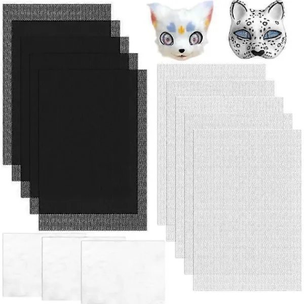 10 Ark Fursuit Ögon Mesh Vattentät Utskrivbar Pvc Ögon Mesh Ark För Furry Cosplay Rekvisita Fursuits Hantverk Tillverkning Vit> Tillbehör
