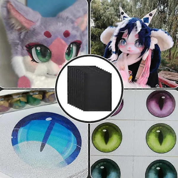 10 Ark Fursuit Ögon Mesh Vattentät Utskrivbar Pvc Ögon Mesh Ark För Furry Cosplay Rekvisita Fursuits Hantverk Tillverkning Vit> Tillbehör