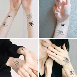 10 ark Halloween-tillbehör Spindel Tatuering, Halloween Tatueringar för Vuxna Barn Kvinnor Häxa Smink Temporär Tatuering, Halloween Smink Läskig Skräck | Fyndiq><noscript><img width=