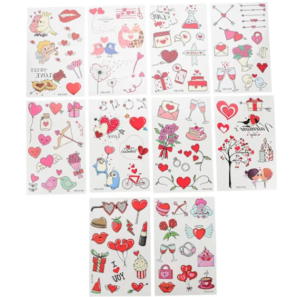 20 Ark Kroppsdekaler Alla Hjärtans Dag Falska Kärleksdekaler Söta Kärleksansiktsdekaler> Smink