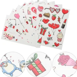 20 Ark Kroppsdekaler Alla Hjärtans Dag Falska Kärleksdekaler Söta Kärleksansiktsdekaler><noscript><img width=