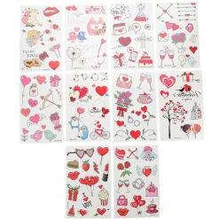 20 ark kroppsdekaler Alla hjärtans dag Falska kärleksdekaler Söta kärleksdekaler för ansiktet> Smink