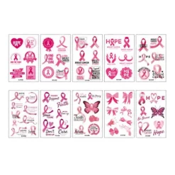 10 Ark Rosa Band Mönster Kroppsdekal Vattentät Offentlig Reklam Klistermärken Tatueringar Dekorativ Dekal> Smink