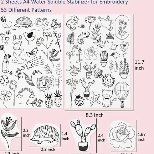 SmåDelar 2 ark sömnads- och roderipapper, handsömnadsstailisator> Smink