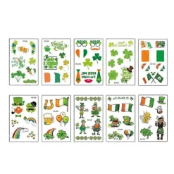 10 Ark St Patricks Day Ansiktstatueringar St. Patricks Day Tatueringsklistermärken St. Patricks Day Dekorationer St Patricks Day Cosplay> Smink