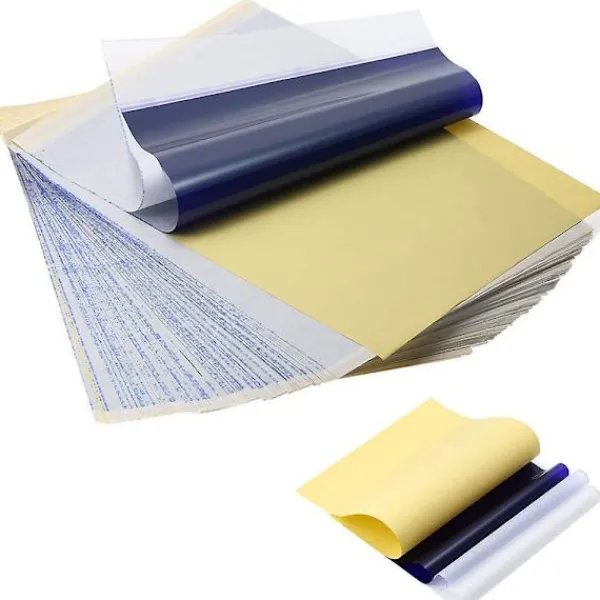 100 ark tatueringspapper överföringspapper A4 spårningspapper stencilpapper tatueringar grafit Pa> Smink