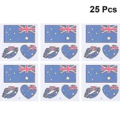25 Ark Vattentäta Nationalflaggsdekaler Tillfälliga Engångs Ekologiska Tatueringar Nationalflaggsdekal För Sport S (australien)-yuhao><noscript><img width=