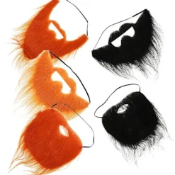 5 Brown Fake Mustaches Self Adhesive Accessories Perfect for Halloween Party and Family Gatherings><noscript><img width=