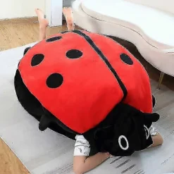 100 cm bärbar insektsplyschleksak nyckelpiga stoppad kudde rolig fest cosplay docka stoppad mjuk plysch sovkudde barn presenter><noscript><img width=