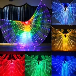 TryggHandla 145 cm Lång LED Magdansdräkt Ängel Sjal Fe Utförande Kläder Glöd Dräkter Med Justerbar Pinne För 160-178 cm lång Rosy-lingling><noscript><img width=