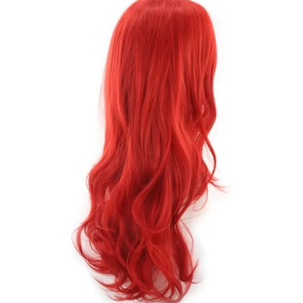 75 cm Lång Röd Lockig Peruk för Kvinnor, Lång Röd Cosplay Peruk för Fest Cosplay Halloween Anime (C-Röd), 75 cm> Peruker