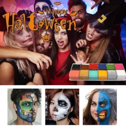 12 Color Face Body Paint Oil Painting Art Make Up Tool Professional Party Kit> Smink