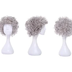 7 delars mormorsperuk kostymset, mormorsglasögon med pärlarmband, pärlhalsband, cosplay-tillbehör för Mardi Gras Halloween (silvergrå peruk)><noscript><img width=