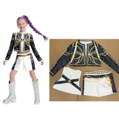 2025 Demon Hunter K-Pop Kostym | Halloween Outfit Kvinnor Barn Cosplay Ankelring [GPA] 100cm><noscript><img width=