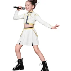 2025 Demon Hunter K-Pop Kostym | Halloween Outfit Kvinnor Barn Cosplay Nr 3 3-delat set 150cm><noscript><img width=