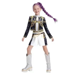 2025 Demon Hunter K-Pop Kostym | Halloweenkostym för Kvinnor och Barn Cosplay - Perfekt 140cm> Dräkter