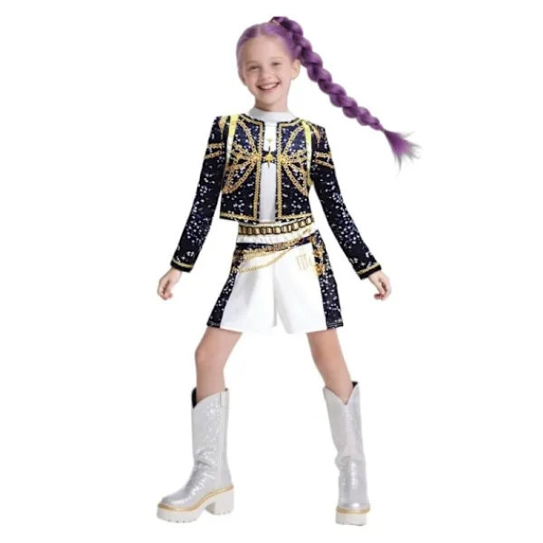 2025 Demon Hunter K-Pop Kostym | Halloweenkostym för Kvinnor och Barn Cosplay - Perfekt 140cm> Dräkter