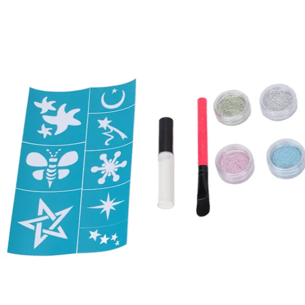 Woosien 4 Färger Ansikte Kropp Glitter Pulver Barn Glänsande Temporär Tatuering Nagelkonst med Lim Mall> Smink