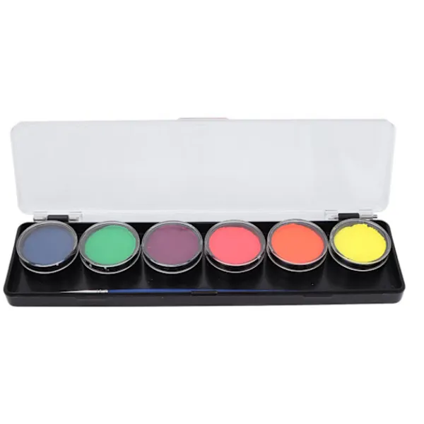6 Färger Ansikte Kroppsmålning Kit Vattenbaserad Säker Hög Mättnad Halloween Smink 24g> Smink