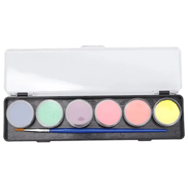 6 Färger Ansikte Kroppsmålning Kit Vattenbaserad Säker Hög Mättnad Halloween Smink 24g> Smink