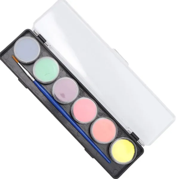6 Färger Ansikte Kroppsmålning Kit Vattenbaserad Säker Hög Mättnad Halloween Smink 24g> Smink