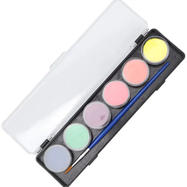 6 Färger Ansikte Kroppsmålning Kit Vattenbaserad Säker Hög Mättnad Halloween Smink 24g> Smink