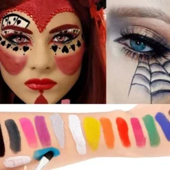 15 färger ansikts- och kroppsmålning Makeupverktyg Set Halloween> Smink