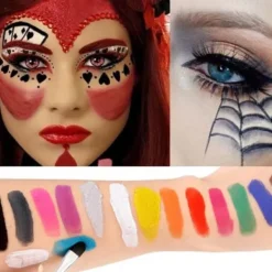 15 färger ansikts- och kroppsmålning Make Up Tool Set Halloween> Smink