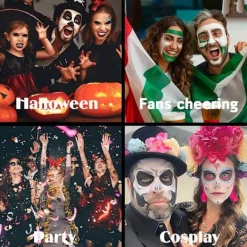 12 Färger Ansiktsmålningsstift, Täckande Kroppsmålningsstift för Vuxna Barn Halloween Cosplay SFX Häxsmink, Vattentätt Ögonpennstift><noscript><img width=