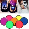 7 Färger Fluorescerande Ansikts- och Kroppsfärgset för Barn Målad Giftfri Tvättbar Halloween Skönhetssminkverktyg> Smink