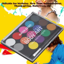 15 färger giftfritt vattenbaserat ansikts- och kroppsmålningssminkset><noscript><img width=