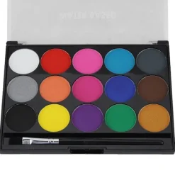 15 färger giftfritt vattenbaserat ansikts- och kroppsmålningssminkset><noscript><img width=