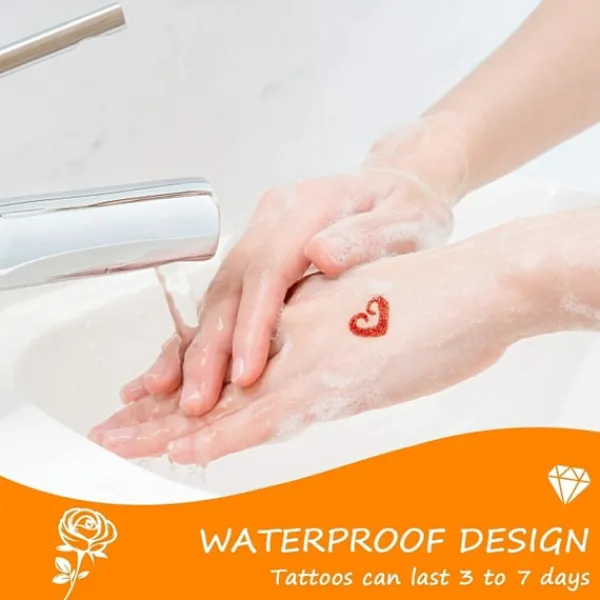 24 Färger Glitter Tatuering Set (200 Schabloner), Temporär Tatuering, Vattentät och Icke-Giftig Sh> Smink