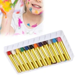 12 Färger Kropp Ansikte Målarpinnar Kritset Färgglad Målarpenna><noscript><img width=