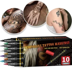 Archipelago 10 färger Kroppskonst Markeringspenna Kroppskonst Pennor Snabbtorkande Kroppskonst Penna Markering Huddesign Kroppskonst><noscript><img width=