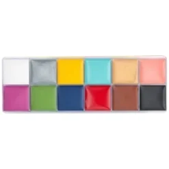 12 Färger 100ml Vattenbaserad Snabbtorkande Kroppssmink Palett Professionell Kosmetisk DIY för Fest><noscript><img width=