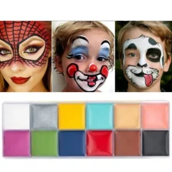 12 Färger 100ml Vattenbaserad Snabbtorkande Kroppsfärg Palett Professionell Kosmetika DIY för Fest, SD><noscript><img width=