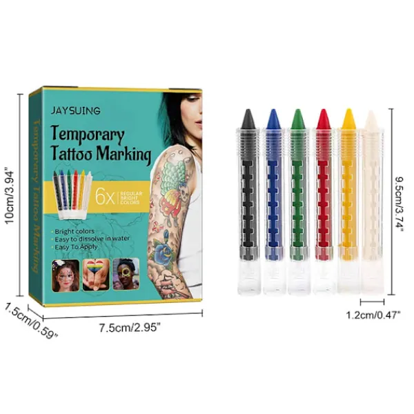 6 Färger Mode Ansiktsfärg för Barn Professionell Icke-toxisk Kropps- och Ansiktsmålning Smink för Barn Jul Halloween Specialsmink> Smink