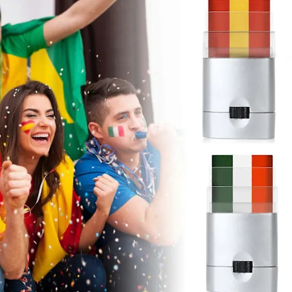 FJORD 3 Färger Patriotisk Ansiktsfärg Atleter Sportfans Vuxna Barn Ansiktsmålningskräm Sportevenemang> Smink