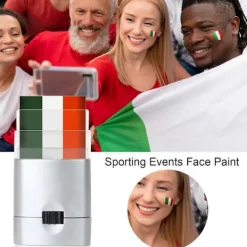 NICEGOU 3 Färger Patriotisk Ansiktsfärg Atleter Sportfans Vuxna Barn Ansiktsmålningskräm Sportevenemang><noscript><img width=