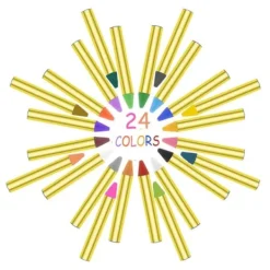 24 färger Säkerhets Ansikts- och Kroppsmålningskritor Tvättbara Pigmentfärger för Scenföreställningar Cosplay Festtillbehör för Barn><noscript><img width=