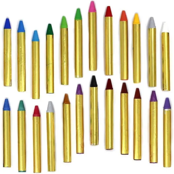 24 färger Säkerhets Ansikts- och Kroppsmålningskritor Tvättbara Pigmentfärger för Scenföreställningar Cosplay Festtillbehör för Barn> Smink