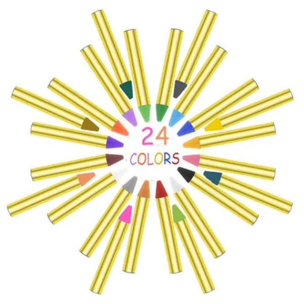 24 färger Säkerhets Ansikts- och Kroppsmålningskritor Tvättbara Pigmentfärger för Scenföreställningar Cosplay Festtillbehör för Barn> Smink